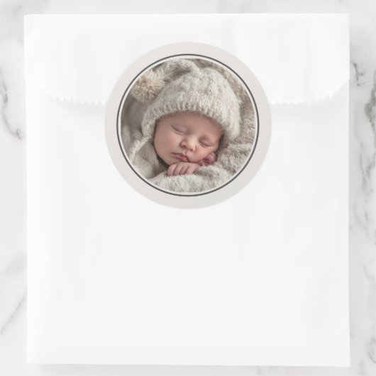 Simple Photo Template Personalized Frame Runder Aufkleber (Tasche)