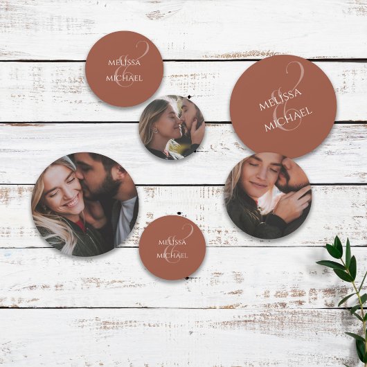 Simple Photo Template Terracotta Wedding Konfetti
