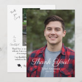 Simple Photo Thank you Graduation Personalize Dankeskarte (Vorne/Hinten)
