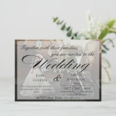 Simple Photo Wedding Invitation White & Black Einladung (Stehend Vorderseite)