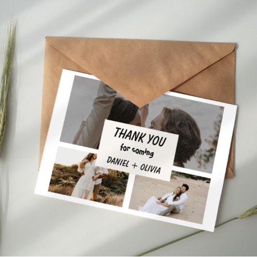 Simple Photo Wedding Thank You Card Begleitkarte