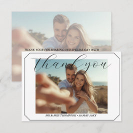 Simple Photo Wedding Thank you Card Modern Couple  Dankeskarte