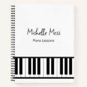 Simple Piano Music Lessons Black White Notizblock (Vorderseite)
