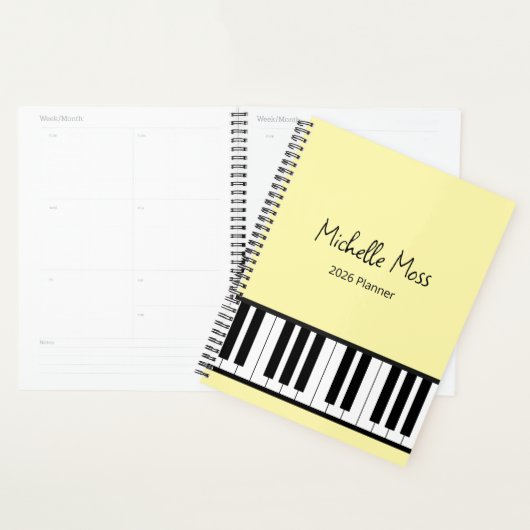 Simple Piano Pianist Music Teacher Yellow Planer (Anzeige)