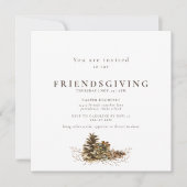 Simple Pine Cone Friendsgiving ii Invitation Einladung (Vorderseite)
