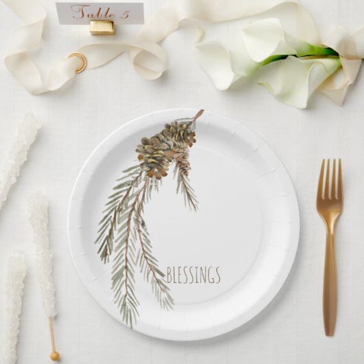 Simple Pine Cones Segen Erntedank Pappteller (Hochzeit)
