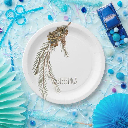 Simple Pine Cones Segen Erntedank Pappteller (Party)