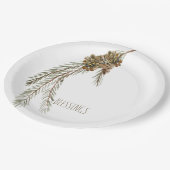 Simple Pine Cones Segen Erntedank Pappteller (Schrägansicht)