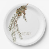 Simple Pine Cones Segen Erntedank Pappteller (Vorderseite)
