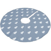 Simple Pine Trees Boho Farmhouse Nordic Blue Polyester Weihnachtsbaumdecke (Schrägansicht)