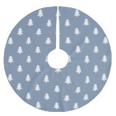 Simple Pine Trees Boho Farmhouse Nordic Blue Polyester Weihnachtsbaumdecke (Vorderseite)