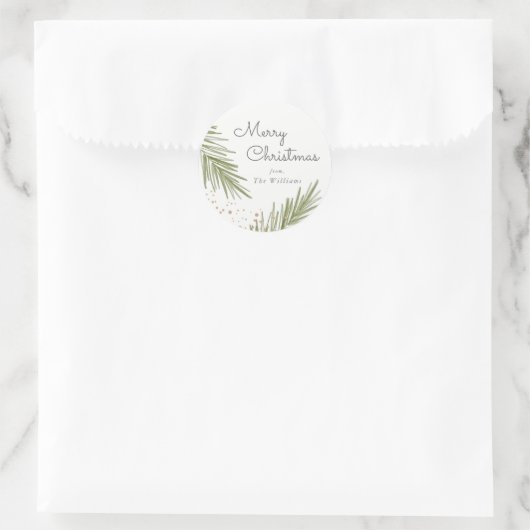 Simple Pines Weihnachtssticker Runder Aufkleber (Tasche)