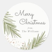 Simple Pines Weihnachtssticker Runder Aufkleber (Vorderseite)