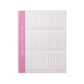 Simple Pink 8.5x11 Three Column Checklist Notizblock (Rotiert)