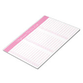 Simple Pink 8.5x11 Three Column Checklist Notizblock (angewinkelt)