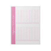 Simple Pink 8.5x11 Two Column Checklist Notizblock (Rotiert)