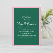 Simple Pink and Green Modern Trendy Bridal Shower Einladung (Stehend Vorderseite)