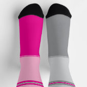 Simple Pink and Grey, Gray and Pink Mismatching Socken (Oben)