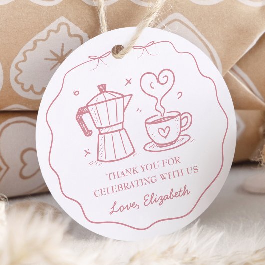 Simple Pink Baby Is Brewing Thank You Geschenkanhänger