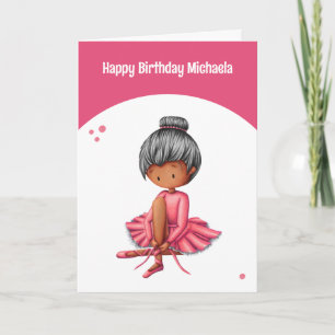 Simple Pink Ballerina Tutu Girl Birthday Karte