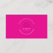 Simple Pink Black Jewelry Custom Logo Visitenkarte (Vorderseite)