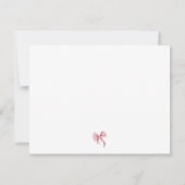 Simple Pink Bow Coquette Personalized Mitteilungskarte (Rückseite)