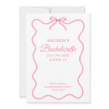Simple Pink Bow Girly Junggeselinnen-Abschied