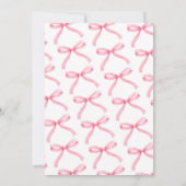 Simple Pink Bow Girly Junggeselinnen-Abschied Einladung (Rückseite)