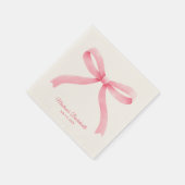 Simple Pink Bow Girly Junggeselinnen-Abschied Serviette (Ecke)