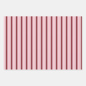 Simple Pink Burgundy Stripes Christmas Geschenkpapier Set (Vorderseite 2)