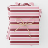 Simple Pink Burgundy Stripes Christmas Geschenkpapier Set (Beispiel)