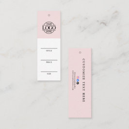 Simple Pink Business Logo Clothing Price Hang Tag