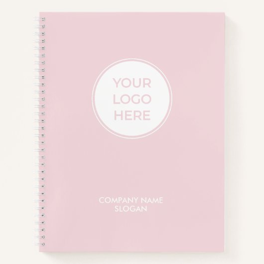 Simple Pink Business Logo-Notebook Notizblock (Vorderseite)