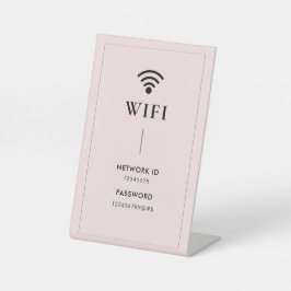 Simple Pink Business  Wifi Password and Network  Sockelschild