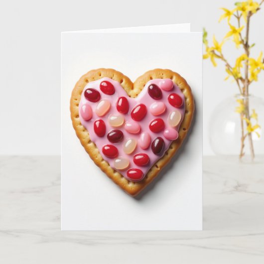 Simple Pink Candy Heart Card Karte (Gelbe Blume)