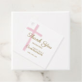 Simple Pink Cross Thank You First Holy Communion Geschenkanhänger (Beispiel)