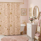 Simple Pink Glitter  Duschvorhang
