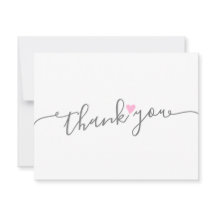 Simple Pink Heart Girl Baby Dusche Vielen Dank