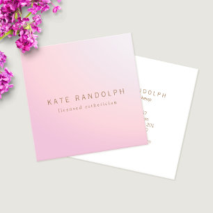Simple Pink Lavender Ombre Esthetician Square Quadratische Visitenkarte