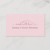 Simple Pink Made with Love Bakery Rewards Loyalty Visitenkarte (Vorderseite)