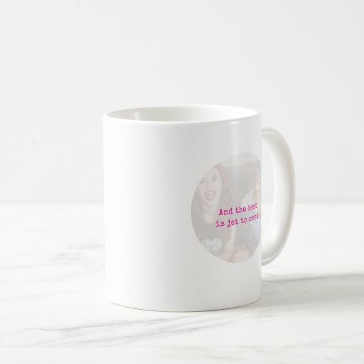 Simple Pink Minimalist Photo Text Keepsake Kaffeetasse (VorderseiteRechts)