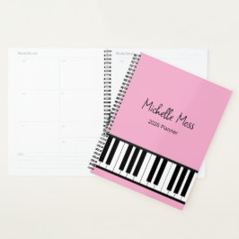 Simple Pink Piano Pianist Music Teacher  Planer