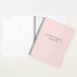 Simple Pink Professional Minimal Modern Business Planer<br><div class="desc">Modern business planner featuring a simple and minimal pink design with your name in a traditional serfi font along with your title.  This professional planner is versatile for any type of business.</div>