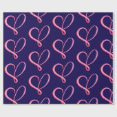 Simple Pink Red Hearts Geschenkpapier (Flach)