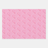 Simple Pink Red Hearts Geschenkpapier Set (Vorderseite 3)