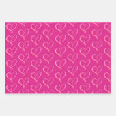 Simple Pink Red Hearts Geschenkpapier Set (Vorderseite 2)