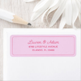 Simple Pink & Red Wedding Return Address