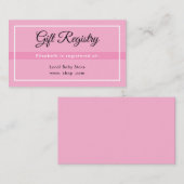 Simple Pink Registry Babyshower Enclosure Card Begleitkarte (Vorne/Hinten)