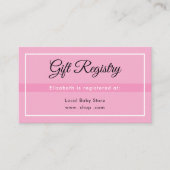 Simple Pink Registry Babyshower QR Enclosure Card Begleitkarte (Vorderseite)