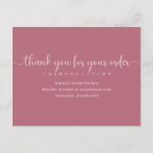 Simple Pink Script Cake Care Instructions Bakery Dankeskarte (Rückseite)